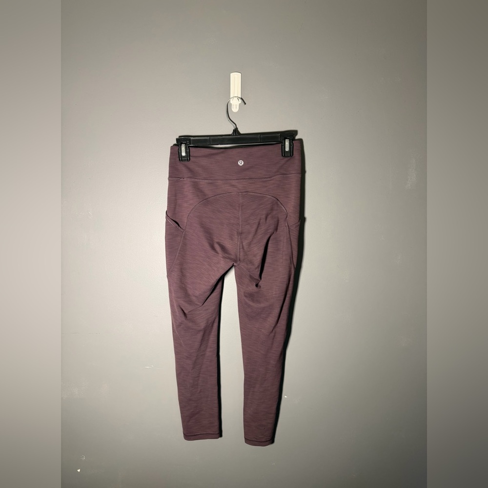 Lululemon Invigorate High-Rise Crop 23” Leggings Size 6 Heathered Black Currant - Picture 4 of 5